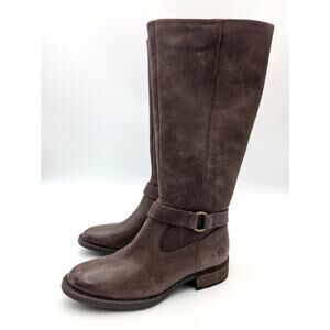 Børn Saddler Knee High Boots Women's Side Zip Brown Leather Size US5.5M EU36